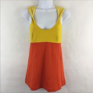 Lacoste Twist Tank Color Block Yellow Orange (34)